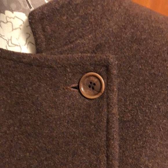 Les Copains double-breasted trapeze coat w mandarin collar in brown wool blend - Picture 9 of 16